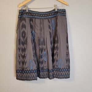 Vintage Esprit Skirt Women's‎ 14 Southwestern Embroidered Pleated Midi Lined